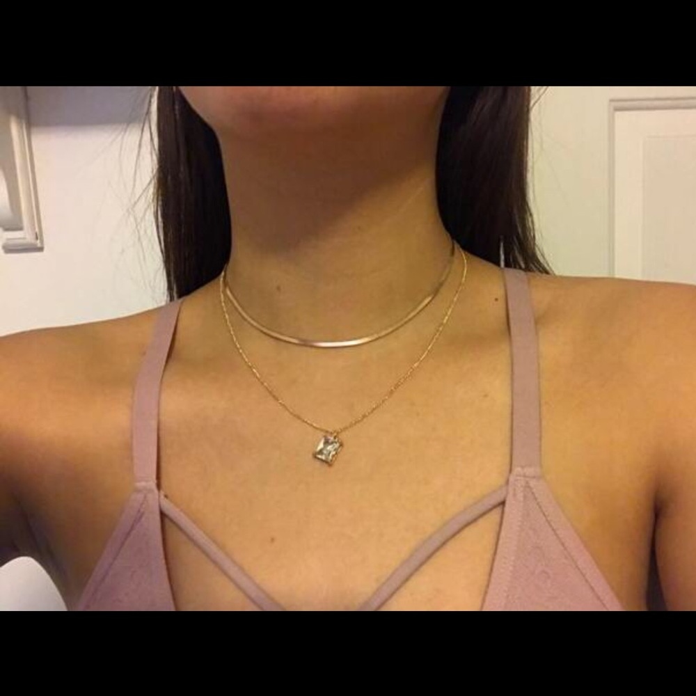 NWT | Rhinestone Layered Necklace - Picture 3 of 3